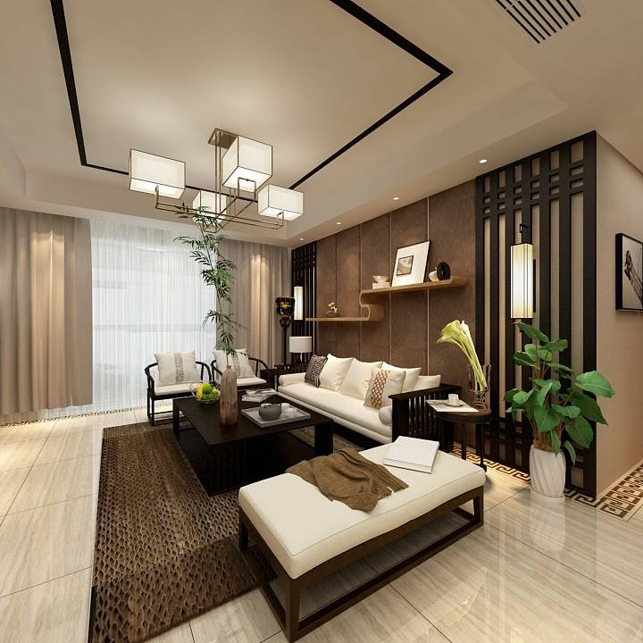 新中式客廳裝飾架裝修效果圖片與設計解析